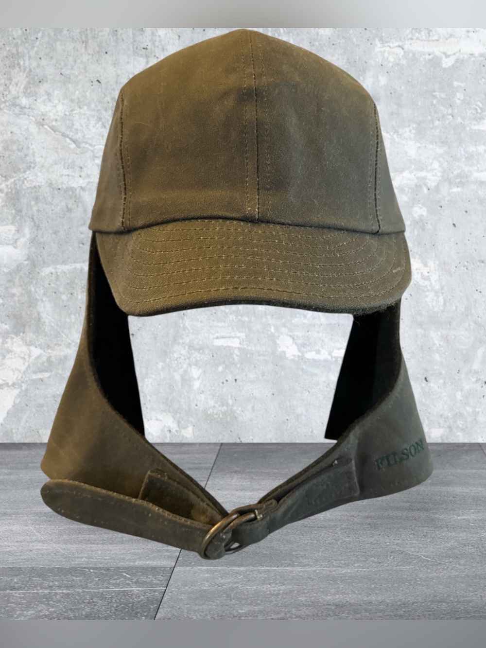 Filson Wildfowl Tin Cloth Hat Cap Otter Green Adult XL Made in USA